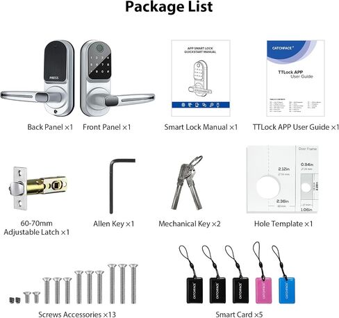CATCHFACE Smart Fingerprint Lock - Keyless Entry Door Lock with Reversible Handle - Silver in Kuwait