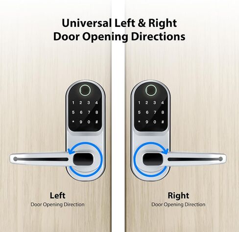 CATCHFACE Smart Fingerprint Lock - Keyless Entry Door Lock with Reversible Handle - Silver in Kuwait