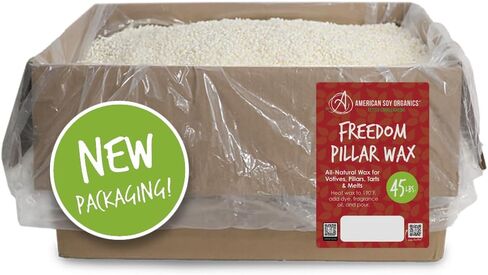 أمريكان الصويا أورجانيكس - حبات شمع الصويا الحرية لصنع الشموع الدعامة - حبات شمع الصويا القابلة للميكروويف - لوازم صنع شموع الصويا الممتازة (صندوق بوزن 25 رطل) in Kuwait