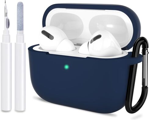 for AirPods Pro 1st/2nd Generation Case Cover, Protective Silicone Skin Accessories with Keychain for Women Men for Apple AirPods Pro 2019/2022 Charging Case,Front LED Visible-Midnight Green in Saudi Arabia