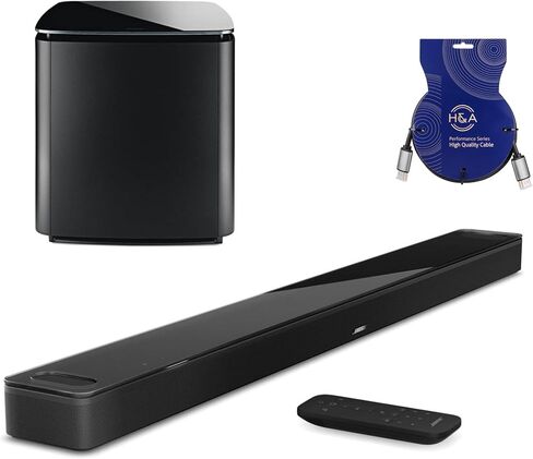 Bose Smart Ultra Dolby Atmos Soundbar 41 "، Black ، Module Bass Module 700 + H & A كابل HDMI عالي السرعة (Soundbar + Bass Module + HDMI Cable) in Saudi Arabia