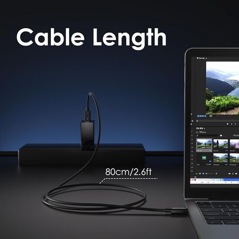 WAVLINK Thunderbolt 5 Cable, 120Gbps Fast Data Transfer and 240W Power Delivery USB-C Cable, 8K/16K Display Support, Backwards Compatible TB4/3/USB4/3, Ideal for Gaming, Laptops, Monitors, Docks-2.6ft in Saudi Arabia