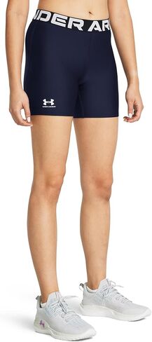 شورت متوسط ​​الطول من Under Armour HeatGear Authentics أسود/أبيض XS (الولايات المتحدة 0-2) in Saudi Arabia