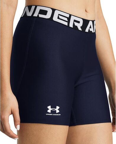 شورت متوسط ​​الطول من Under Armour HeatGear Authentics أسود/أبيض XS (الولايات المتحدة 0-2) in Saudi Arabia