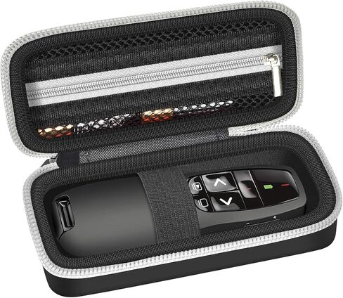 حافظة ANKHOH متوافقة مع جهاز العرض اللاسلكي Logitech R400 جهاز النقر عن بعد، حقيبة تنظيم تخزين المؤشر مع جيب شبكي بسحاب (صندوق فقط)، أسود-أحمر in Saudi Arabia
