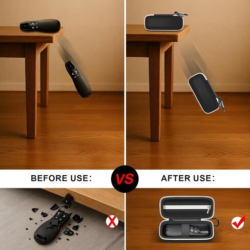 حافظة ANKHOH متوافقة مع جهاز العرض اللاسلكي Logitech R400 جهاز النقر عن بعد، حقيبة تنظيم تخزين المؤشر مع جيب شبكي بسحاب (صندوق فقط)، أسود-أحمر in Saudi Arabia