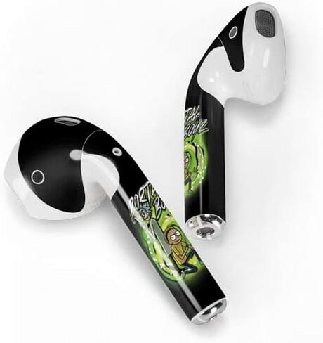 Skinit Decal Audio Skin Compatible with Apple AirPods 2 - Officially Licensed Adult Swim Rick and Morty Portal Boyz Design in Kuwait