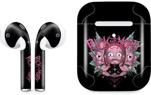 Skinit Decal Audio Skin Compatible with Apple AirPods 2 - Officially Licensed Adult Swim Rick and Morty Portal Boyz Design in Kuwait