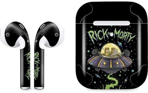 Skinit Decal Audio Skin Compatible with Apple AirPods 2 - Officially Licensed Adult Swim Rick and Morty Portal Boyz Design in Kuwait