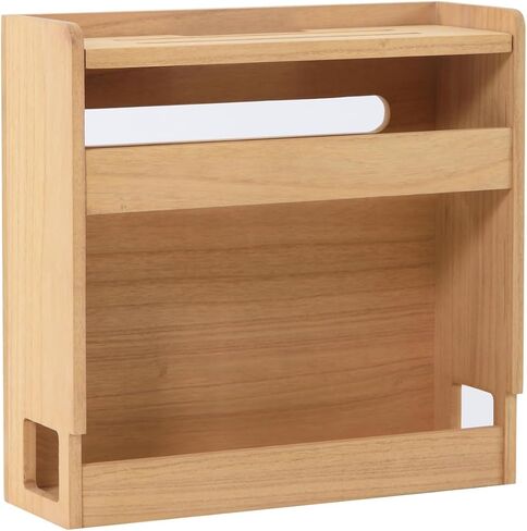 KIRIGEN Wooden WiFi Router Storage Box, 3-Tier Cable Organizer, Brown in Kuwait