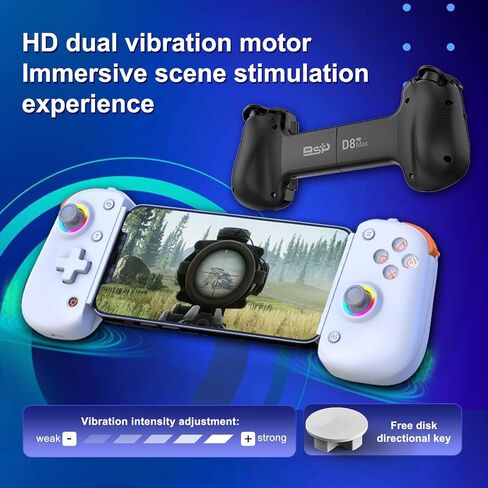 وحدة تحكم ألعاب الأجهزة المحمولة اللاسلكية ، وحدة التحكم في الألعاب السحابية RGB لنظام Android/iOS ، مستشعر Gyro 6 محاور ، مستشعر تأثير القاعة ، مقطع خلفي ، دعم للهاتف المحمول/الكمبيوتر اللوحي (الأسود الداكن) in Kuwait