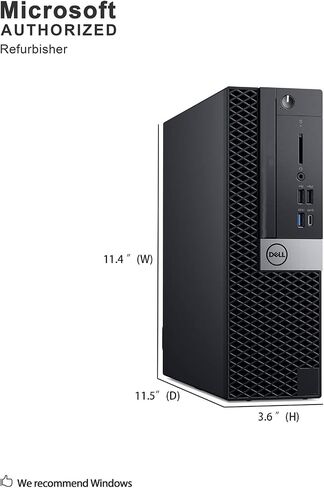 جهاز كمبيوتر سطح المكتب Dell Optiplex 7050 Micro، Intel Core i7-6700T، ذاكرة الوصول العشوائي 32 جيجابايت، 1 تيرابايت SSD، WiFi، Win10Pro (متجدد) in Kuwait