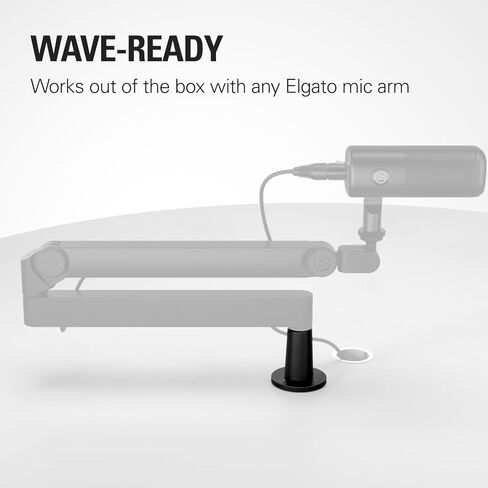 Elgato Wave Desk Plate – Flange Mount for Elgato Mic Arms, Easy Screw-In Setup, No Clamps or Cutouts, Holds Microphones Ultra-Stable, 1/4" Mounting Thread – For Wooden Desks & Tables in Saudi Arabia