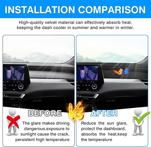 حصيرة غطاء لوحة القيادة من Autorder لعام 2021 2022 2023 2024 ملحقات Buick Envision غطاء داش من الفلانيل حصيرة داش ظلة وهج الأشعة فوق البنفسجية حامي (محرك اليد اليسرى مع HUD) in Saudi Arabia