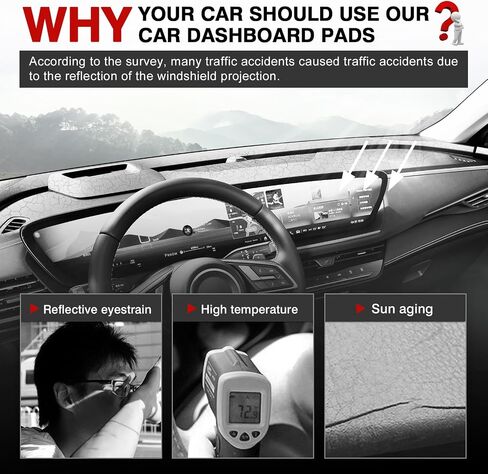 حصيرة غطاء لوحة القيادة من Autorder لعام 2021 2022 2023 2024 ملحقات Buick Envision غطاء داش من الفلانيل حصيرة داش ظلة وهج الأشعة فوق البنفسجية حامي (محرك اليد اليسرى مع HUD) in Saudi Arabia