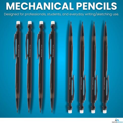 1InTheOffice Mechanical Pencils 0.7mm, 2.5, HB Lead, Black Lead, Smoke Barrel (24 Pack) in Saudi Arabia