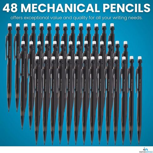 1InTheOffice Mechanical Pencils 0.7mm, 2.5, HB Lead, Black Lead, Smoke Barrel (24 Pack) in Saudi Arabia