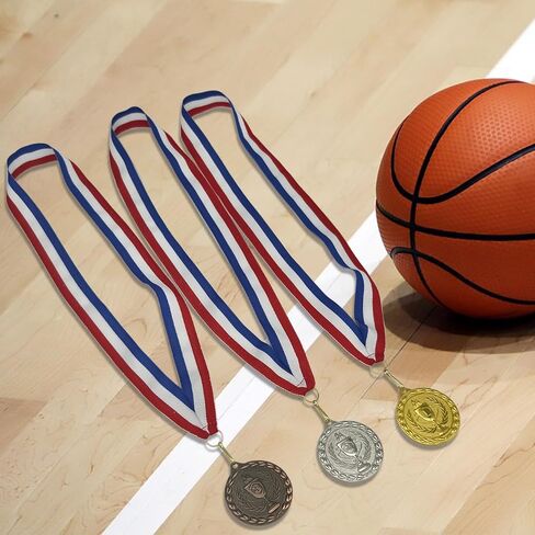 Medals for Awards, 12 Pieces Gold Metal Medals Winner Medal with Ribbon Necklace for Sports Day Prizes, Gymnastics Competitions, Party Gifts, Kids Adults in Saudi Arabia