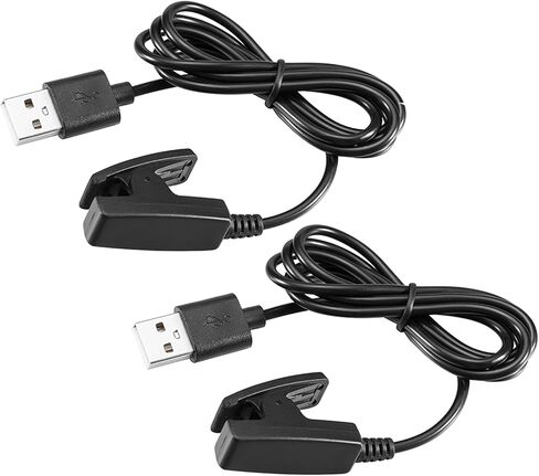 USB Charger for Garmin Move Trend Approach S20/G10 Forerunner 235/35/64/230/630/645/645 Music/735XT/Vivomove HR/Lily/Lily 2/Lily 2 Classic SmartWatch 3.3ft USB Charger Charging Clip Cable Base (2pack) in Kuwait