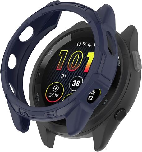 Protector Cover for Garmin Forerunner 265 Case Soft TPU Anti-Scratch Bezel Bumper Coverage Rugged Protective Frame Resistant Shell for Garmin Forerunner 265 Watch (Black&Blue&ArmyGreen&Orange) in Saudi Arabia