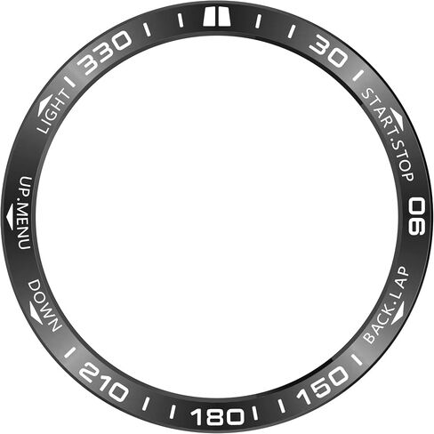 Speed Bezel Ring Compatible with Garmin Fenix 8 AMOLED 43MM 47MM 51MM Bezel Adhesive Cover Anti-Scratch Metal Protection Frame Case Cover Loop (Black&Silver, 43MM) in Saudi Arabia