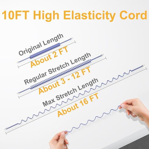 Uvital 1 Pack 16FT Pink Extra Long Phone Handset Cord(Coiled Length 2FT), Phone Cord for Landline, RJ9 Telephone Cords for Landline Phones in Kuwait