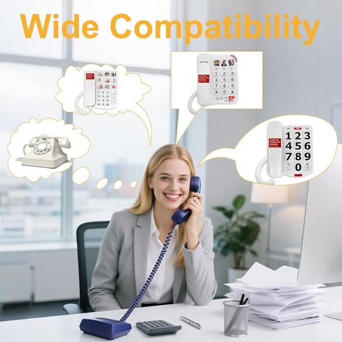 Uvital 1 Pack 16FT Pink Extra Long Phone Handset Cord(Coiled Length 2FT), Phone Cord for Landline, RJ9 Telephone Cords for Landline Phones in Kuwait