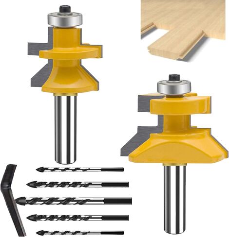 LEATBUY Molding Router Bit Set 1/2-Inch Shank, Woodworking Molding Cutter, Wood Milling Router Bits Drilling Carbide Tool for Door Table Cabinet Shelve Wall DIY(1/2 Shape) in Kuwait