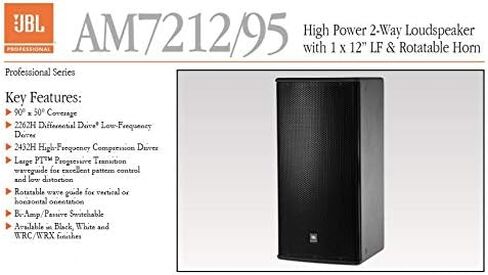 JBL Professional AM7212/66 High Power 2-Way Loudspeaker with 12-Inch LF & Rotatable Horn, Black in Saudi Arabia