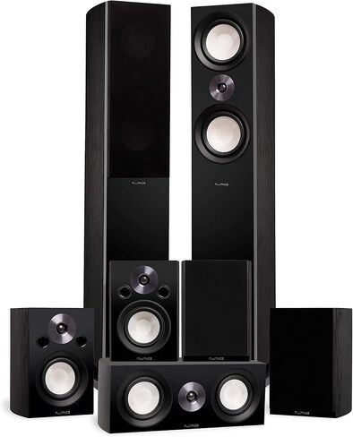 Fluance Reference Surround Sound Home Theater 7.0 Channel Speaker System Including 3-Way Floorstanding Towers, Center Channel, Surrounds and Rear Surrounds - Black Ash (X870BR) in Saudi Arabia