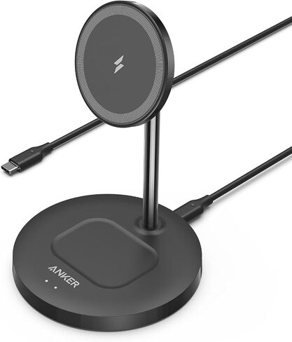 Anker iPhone 16 Wireless Charging Stand, PowerWave 2-in-1 Magnetic Stand Lite with USB-C Cable, for iPhone 16/16 Pro/16 Plus/16 Pro Max/15/14/13 Series, AirPods 2/Pro (No AC Adapter) in Saudi Arabia