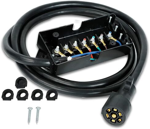 سلك مقطورة مضمن ذو 7 طرق للخدمة الشاقة مقاوم للطقس، 8 أقدام (مع صندوق التوصيل) in Kuwait