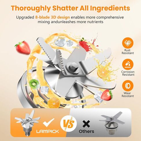 Blenders for Kitchen, 2000W Professional Grade High-Speed Countertop Blender with 68oz Pitcher & 27oz To-Go Cup for Smoothies, Ice, and Frozen Fruit, BPA-Free, Dishwasher Safe in Kuwait