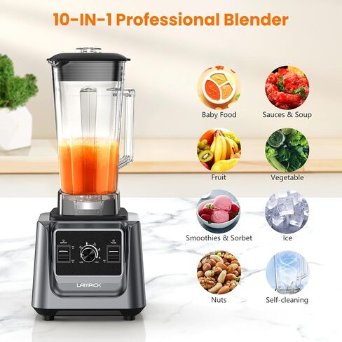 Blenders for Kitchen, 2000W Professional Grade High-Speed Countertop Blender with 68oz Pitcher & 27oz To-Go Cup for Smoothies, Ice, and Frozen Fruit, BPA-Free, Dishwasher Safe in Kuwait