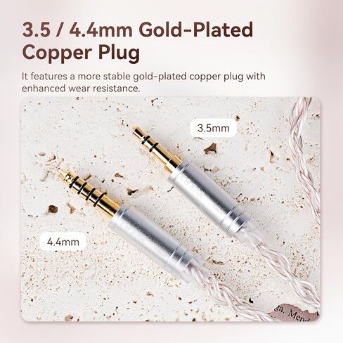 KBEAR FanMusic 2Pin IEM Cable, 6N OFC Silver-Plated Earphone Upgraded Cords Headphone Extension Wire, in Ear Monitors Cable for Audiophile Musician, 3.5mm Gold-Plated Plug (Silver Pink, 2PIN 3.5MM) in Kuwait