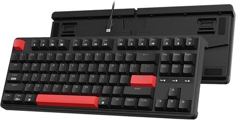Keychron C3 Pro QMK/عبر لوحة مفاتيح ألعاب مخصصة ، 87 مفاتيح قابلة للبرمجة مكونة من طعن تخطيط TKL ، لوحة مفاتيح ميكانيكية سلكية LED Red LED مع مفاتيح حمراء لنظام التشغيل Mac/Linux in Saudi Arabia
