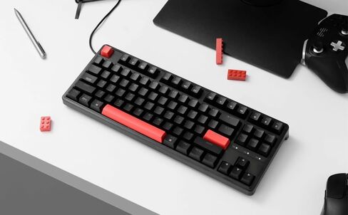 Keychron C3 Pro QMK/عبر لوحة مفاتيح ألعاب مخصصة ، 87 مفاتيح قابلة للبرمجة مكونة من طعن تخطيط TKL ، لوحة مفاتيح ميكانيكية سلكية LED Red LED مع مفاتيح حمراء لنظام التشغيل Mac/Linux in Saudi Arabia