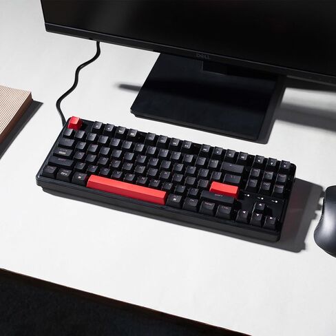 Keychron C3 Pro QMK/عبر لوحة مفاتيح ألعاب مخصصة ، 87 مفاتيح قابلة للبرمجة مكونة من طعن تخطيط TKL ، لوحة مفاتيح ميكانيكية سلكية LED Red LED مع مفاتيح حمراء لنظام التشغيل Mac/Linux in Saudi Arabia