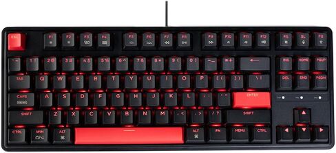 Keychron C3 Pro QMK/عبر لوحة مفاتيح ألعاب مخصصة ، 87 مفاتيح قابلة للبرمجة مكونة من طعن تخطيط TKL ، لوحة مفاتيح ميكانيكية سلكية LED Red LED مع مفاتيح حمراء لنظام التشغيل Mac/Linux in Saudi Arabia