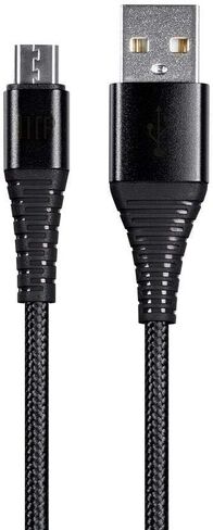Monoprice USB 2.0 Micro B to Type A Charge & Sync Cable - 6 Feet - Black | Nylon-Braid, Durable, Kevlar-Reinforced - AtlasFlex Series in Saudi Arabia