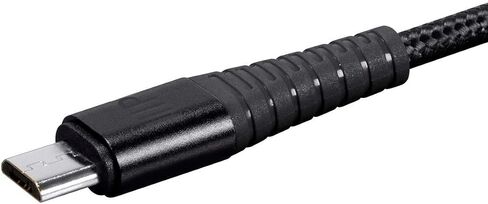Monoprice USB 2.0 Micro B to Type A Charge & Sync Cable - 6 Feet - Black | Nylon-Braid, Durable, Kevlar-Reinforced - AtlasFlex Series in Saudi Arabia