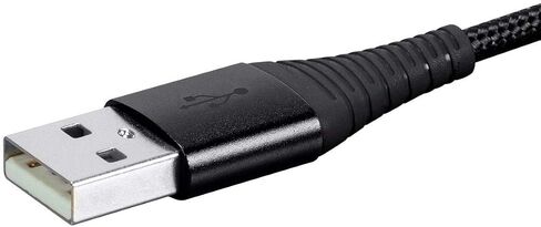 Monoprice USB 2.0 Micro B to Type A Charge & Sync Cable - 6 Feet - Black | Nylon-Braid, Durable, Kevlar-Reinforced - AtlasFlex Series in Saudi Arabia