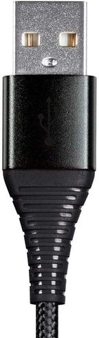 Monoprice USB 2.0 Micro B to Type A Charge & Sync Cable - 6 Feet - Black | Nylon-Braid, Durable, Kevlar-Reinforced - AtlasFlex Series in Saudi Arabia