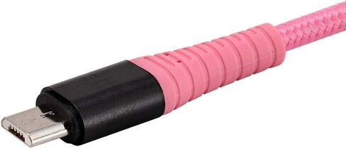 كابل Monoprice USB 2.0 Micro B إلى النوع A للشحن والمزامنة - 6 أقدام - أسود | جديلة نايلون، متينة، معززة بالكيفلار - سلسلة AtlasFlex in Saudi Arabia