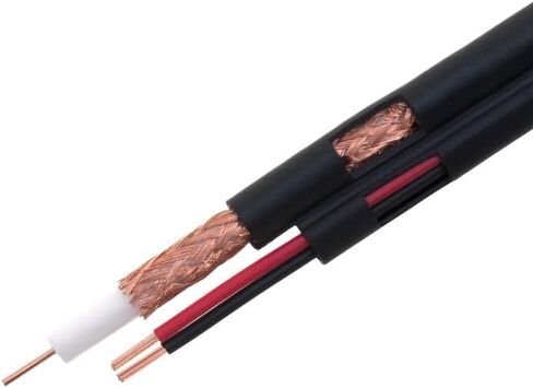Siamese Cable RG59 20AWG + 18/2AWG ، 95 ٪ محمي الفيديو وسلك الطاقة CCTV كاميرا الأمان (1000 ، قدم) in Kuwait