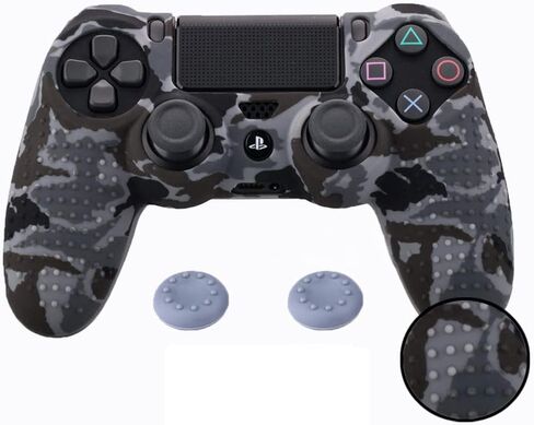 PS4 Controller Camouflage Skin with 2 Thumb Grips, Anti-Slip Silicone Grip Cover Protector Case Compatible with Sony Playstation PS4 Slim/PRO 4 DualShock Controller (Sticker Bomb) in Saudi Arabia