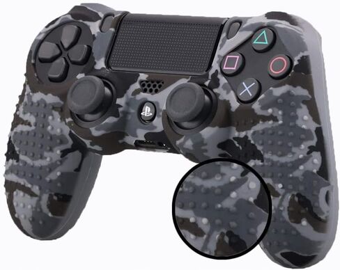 PS4 Controller Camouflage Skin with 2 Thumb Grips, Anti-Slip Silicone Grip Cover Protector Case Compatible with Sony Playstation PS4 Slim/PRO 4 DualShock Controller (Sticker Bomb) in Saudi Arabia