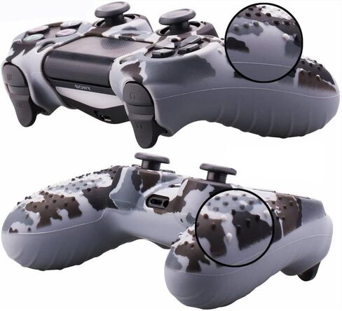 PS4 Controller Camouflage Skin with 2 Thumb Grips, Anti-Slip Silicone Grip Cover Protector Case Compatible with Sony Playstation PS4 Slim/PRO 4 DualShock Controller (Sticker Bomb) in Saudi Arabia