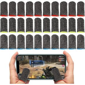 30 Pairs Mobile Gaming Finger Sleeves Set, Mobile Gaming Finger Sleeves, Sweat-Proof, Ultra-Thin, Sensitive to Touch, Seamless, for Phone Game Tablet Devices