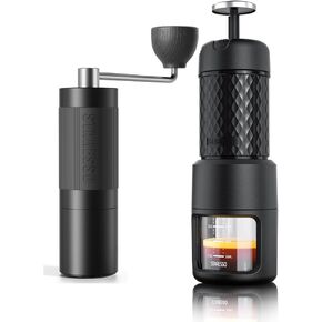 STARESSO CLASSIC Espresso Maker & Upgraded D6 PLUS Manual Coffee Grinder